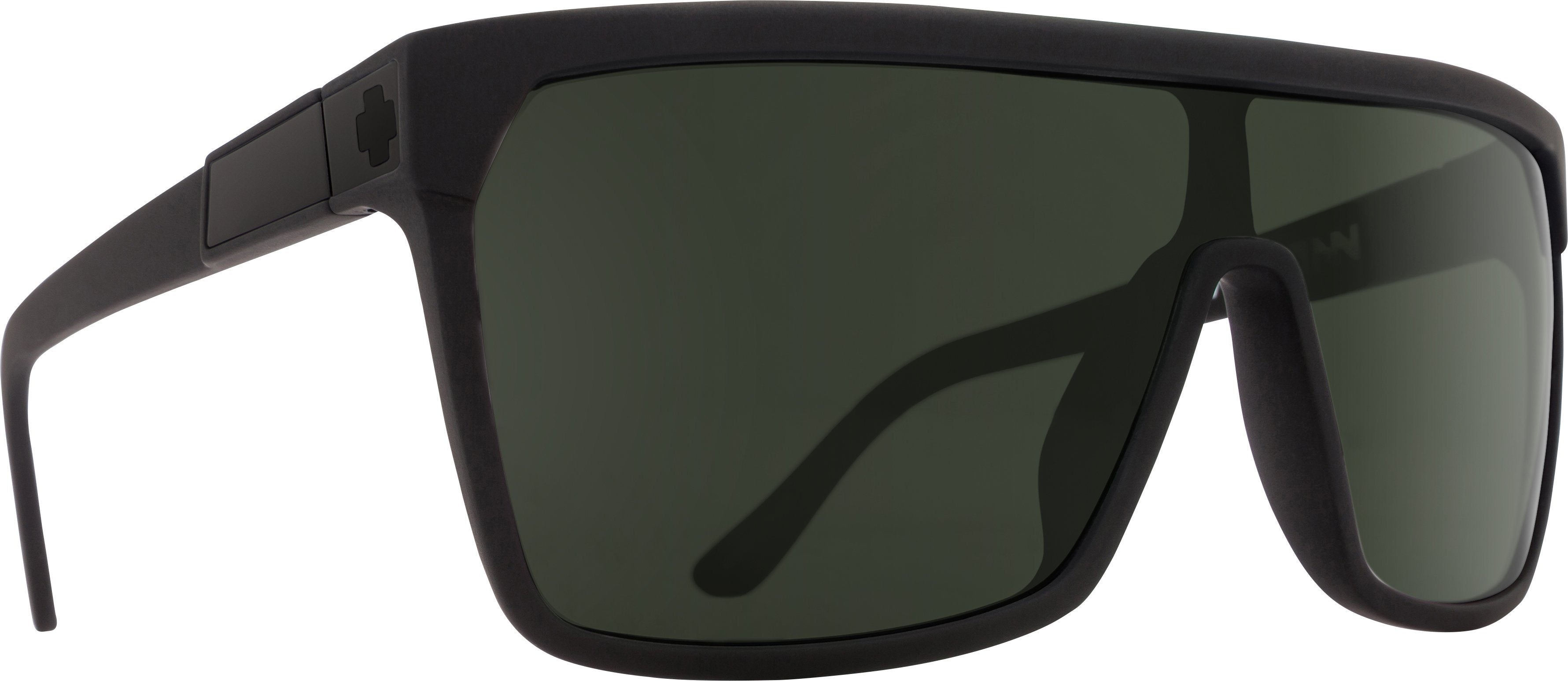 SPY FLYNN SUNGLASSES Soft Matte Black / Happy Grey Green 