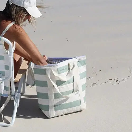 Sunnylife Light Cooler Tote La Palma Sage Stripe