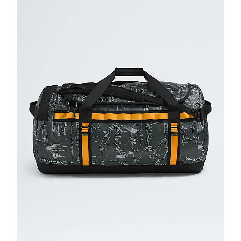 The North Face Base Camp Large Duffel Bag - Anthracite Grey Conrad Topos Print / Summit Gold