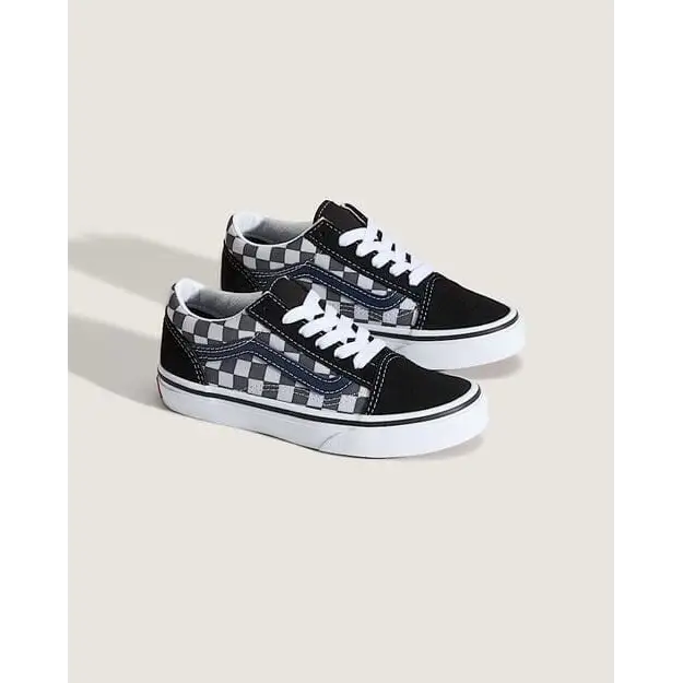 Vans Old Skool Youth Shoes - Tonal Check Blue