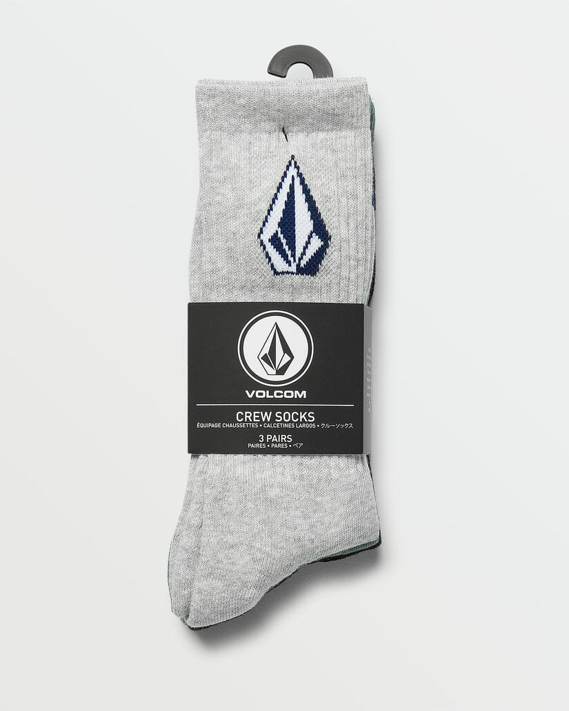 Volcom Full Stone 3 Pack Socks - Petro