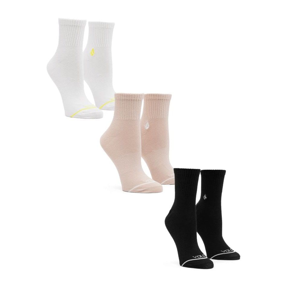 Volcom The New Crew 3 Pack Womens Socks 