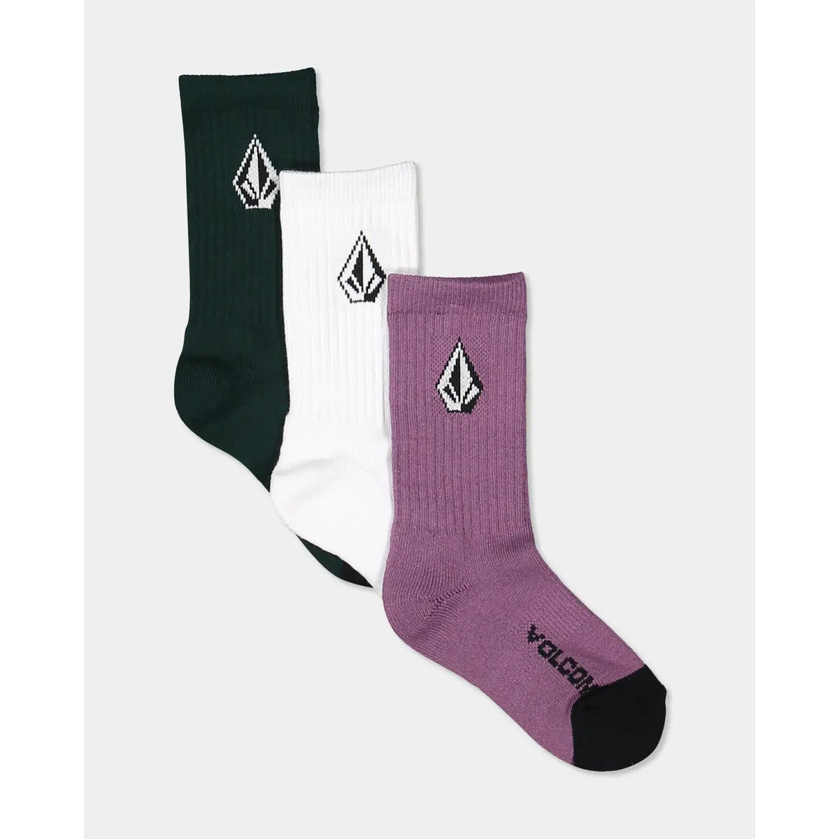 Volcom Youth Full Stone 3 Pack Socks