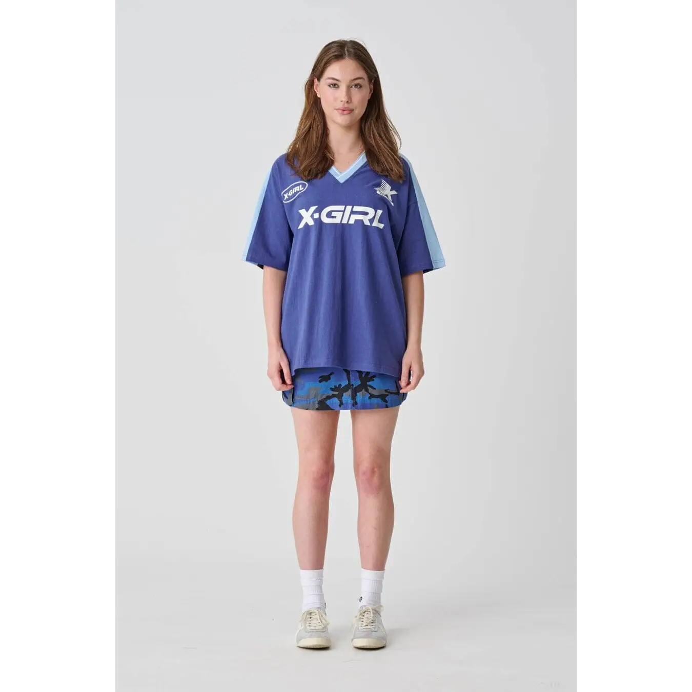 X-Girl Sport V Neck Relaxed T-Shirt