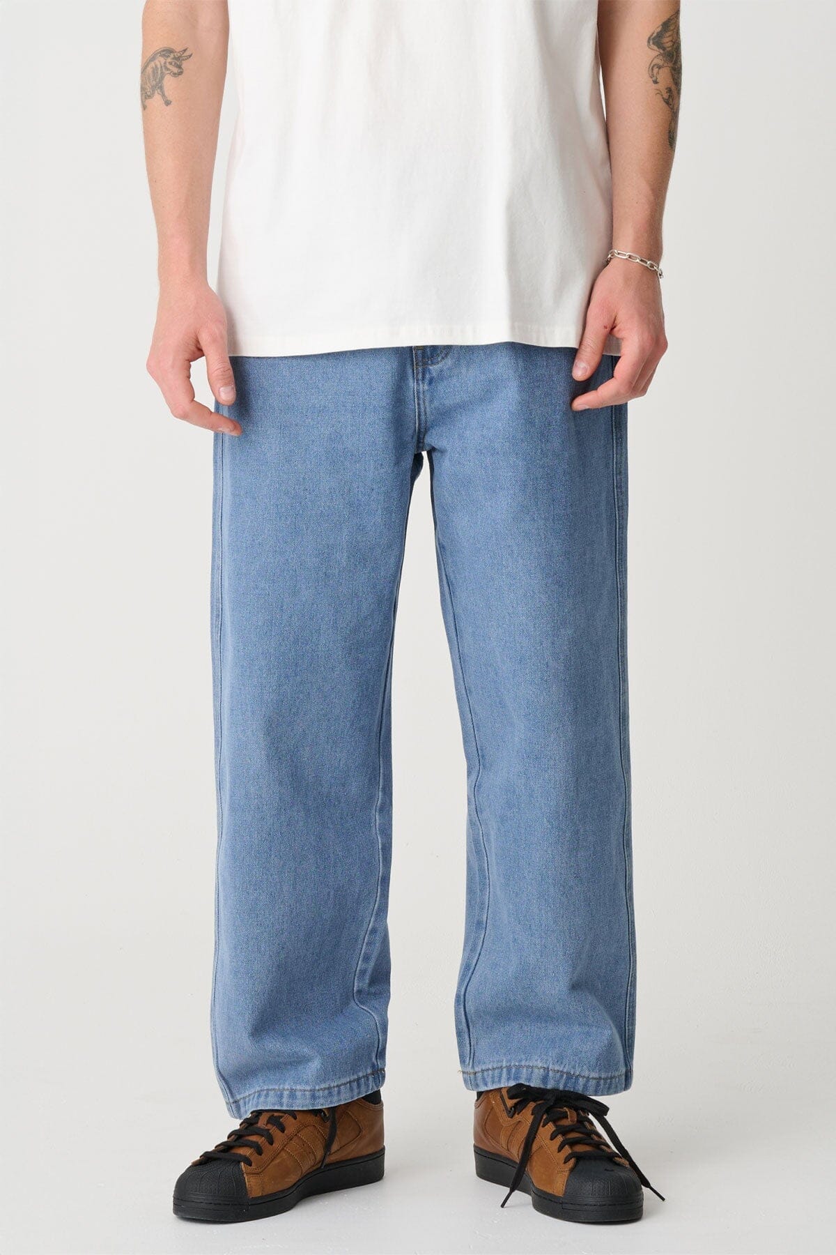 X-Large 91 Bull Denim Pants - Mid Blue 
